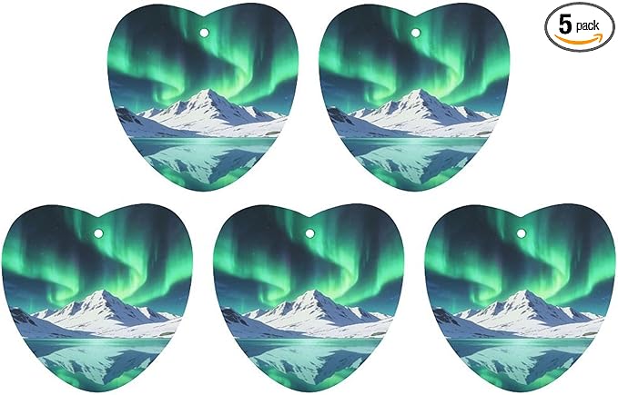 5PCS Car Air Freshener Hanging Personalized Double Sided Snow Lakes Car Fresheners Long Lasting New Cars Scents Cute Automotive Freshies for Closets Drawers (tea)