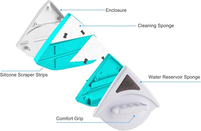EVTSCAN Double Side Magnetic Window Cleaner Adjustable Magnetic Double Window Glass Wiper Glider Washing Brush Equipment Cleaner Wiper Tools for High-Rise and Car Glazed Window