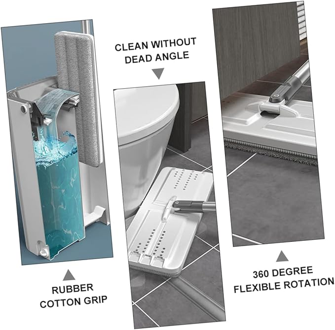 GLEAVI Lazy Mop Microfiber Cleaning Pad Self-Washing Floor Mop Set for Household Use Sturdy and Easy to Use Compatible Hardwood and Tile Floors