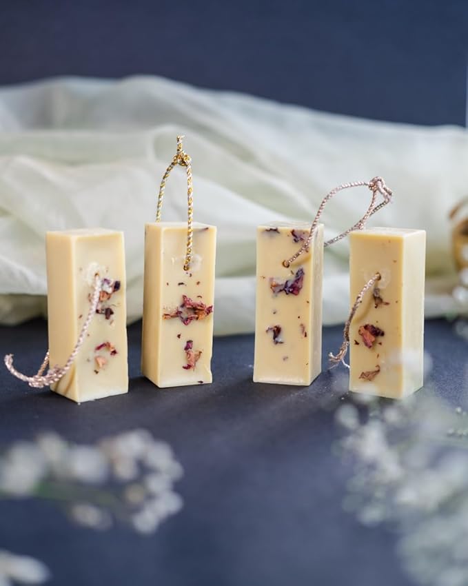 Scented Beeswax Tablets| Set of 4for Wardrobe Fragrance | Air Freshener BarHandmade Room Fragrance Tablets Scented Sachet for Closets Drawers Lemongrass Tango Peel