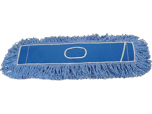 Rubbermaid Commercial Products Twisted Loop-Dust Mop Head Replacement 25-Inch Blue Cotton Refill for Industrial Use Fits Standard Size Mop Frame