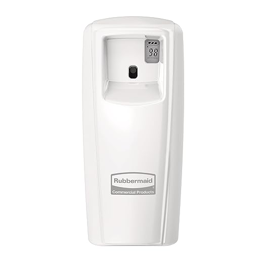 Rubbermaid Commercial Microburst 9000 Aerosol Odor Control LCD Dispenser White for Restaurants/Hotels/Schools/Airports/Offices