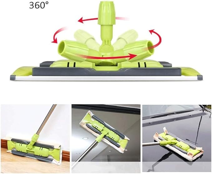 Mop - Self Wringing Mop Lazy Flip Flat Mop Spin Wet and Dry Flip Mop with Stainless Steel Handle