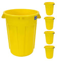 Magnum 55 Gallon Trash Can High-Vis Yellow Construction Grade Heavy Duty Plastic Jobsite Ready for Handling and Holding Garbage CMTC-C000-55Y05 (5 Pack)