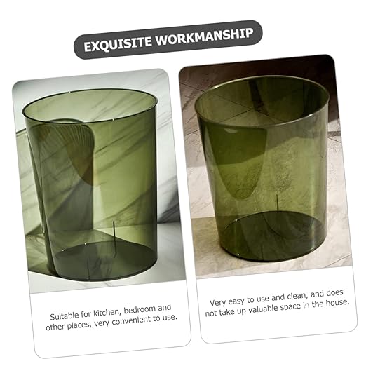 VICASKY Large Capacity Clear Trash Can for Home and Office Multi Function Wastebasket for Bathroom Kitchen Bedroom Simple Stylish Design and Sturdy Paper Bucket for Household Use