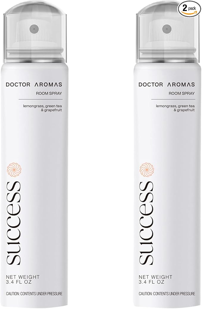 Doctor Aromas Premium Air &amp Room Spray – Lemongrass &amp Green Tea Long-Lasting Fragrance for Home Bedroom or Bathroom – Powered by Everspray Tech (Pack of 2 Success)