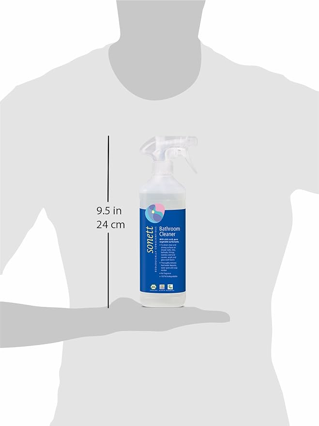 Sonett Organic Bathroom &amp Shower Cleaner Spray Removes lime scale deposits in hard-to-reach places and cleans fittings stainless steel floor tiles and shower walls (17 fl. oz. Pack of 6)