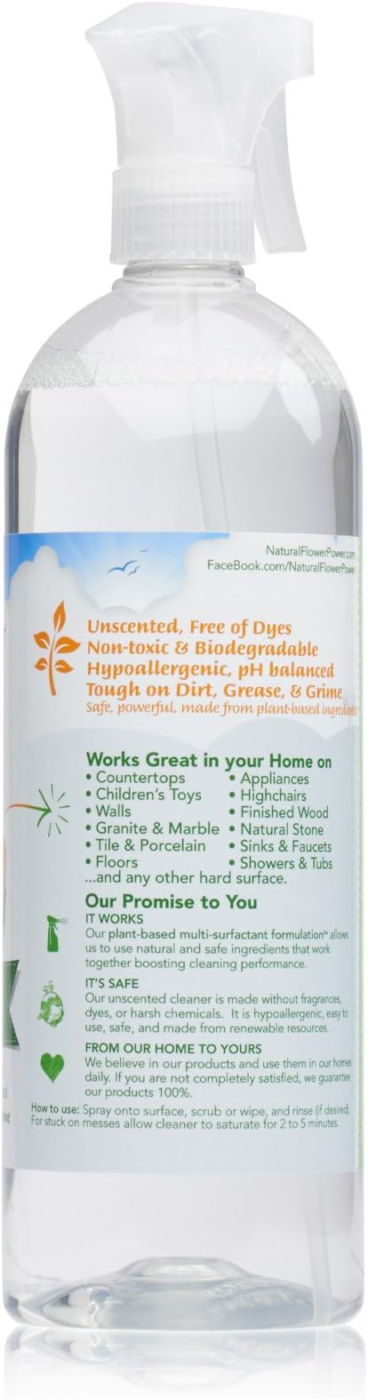 All-Purpose Cleaner Concentrate - Makes 32 Fl Oz Just Add Water - Multi-Surface Cleaning Spray Non-Toxic No Harsh Fumes or Chemicals Child &amp Pet Safe - Free &amp Clear (Unscented)