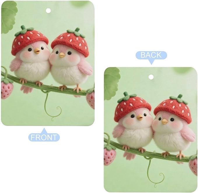 5PCS Car Air Freshener Hanging Personalized Double Sided Strawberry Bunnies Car Fresheners Long Lasting New Cars Scents Cute Automotive Freshies for Closets Drawers (tea)