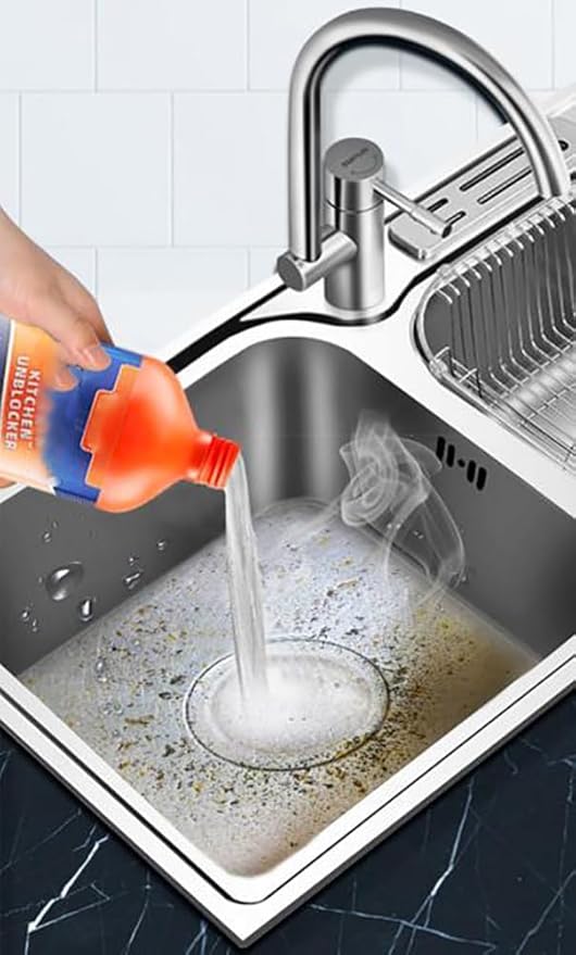 Dredging Agent Kitchen Unblocker Pipeline Dredging Agent Foaming Lemon Drain Cleaner Powerful Pipe Dredging Agent Pipe Unclogging Dissolving Agent for Kitchen Sink Drain (3)