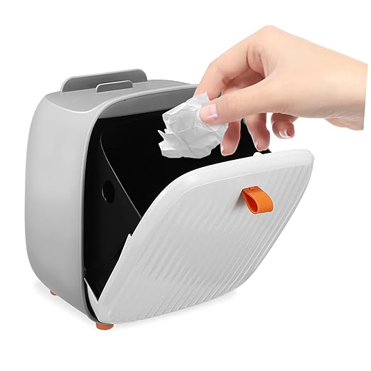 Luxshiny Compact Mini Desktop Trash Can Space-Saving Waste Basket for Vanity Office Use Removable Hidden Basket Design for Spaces and Tabletops
