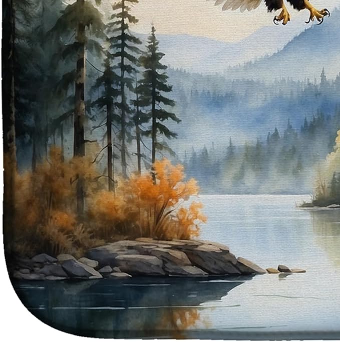 Caroline's Treasures Eagle in Flight Dish Drying Mat Absorbent Dish Drying Mat Pad for Kitchen Counter Dish Drainer Mat for Countertop 14 x 21 Multicolor