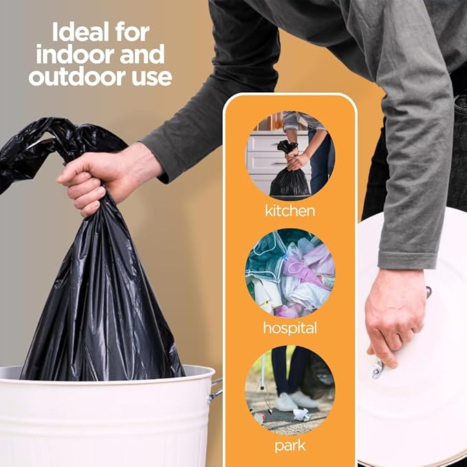 The Original Poop Bags® 13 Gallon Trash Bags USDA Certified High-Density Kitchen Garbage Bags Unscented Multi-Purpose Tall Waste Bags 200 Count