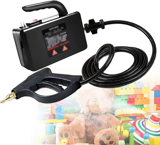 High Pressure Steam Cleaner2600 Watt Steam Cleaner Portable HandheldHome Tankless Grout Tile Car Engine Detail Greasy Kitchen BathroomBlack-110V