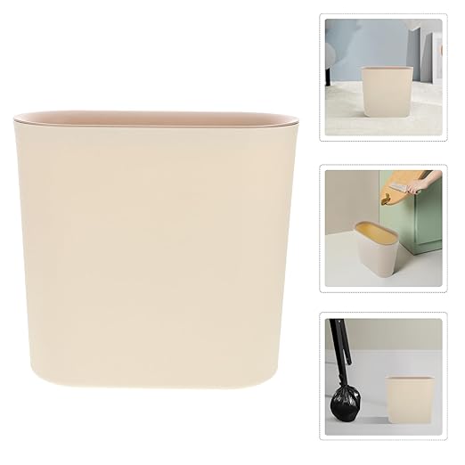 Alipis Large Narrow Space Trash Can with Press Ring for Secure Bag Fit Lidless Design for Odor Reduction Wide Capacity Wastebasket for Bathroom Kitchen Living and Office Use