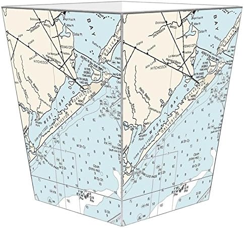 Marye-Kelley WB2895 - Galveston Texas Nautical Chart Wastepaper Basket