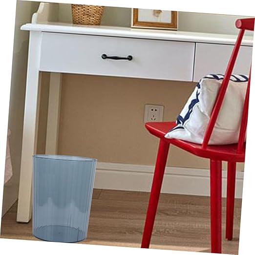 Uonlytech Transparent Medium Trash Can Minimalist Style Waste Container for Home Office Bedroom Bathroom Impact-Resistant Plastic Wastebasket Contemporary Design
