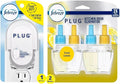 F.e.b.r.e.z.e Plug in Air Freshener Odor-Fighting Scented Oil Starter Kit Air Fresheners for Home and Bathroom and Kitchen Long Lasting for Strong Odors Warmer + 2 Refill (Fresh Lemon)