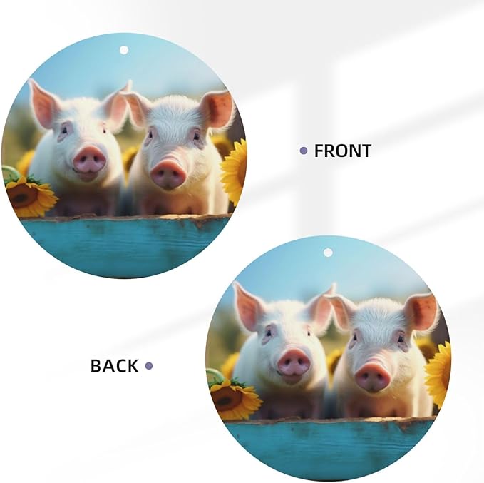 100 PCS Hanging Car Air Freshener Double Sided Cute Pigs Automotive Interior Decor Autumn Sunflowers Car Accessories for Women Men Lavender Scented