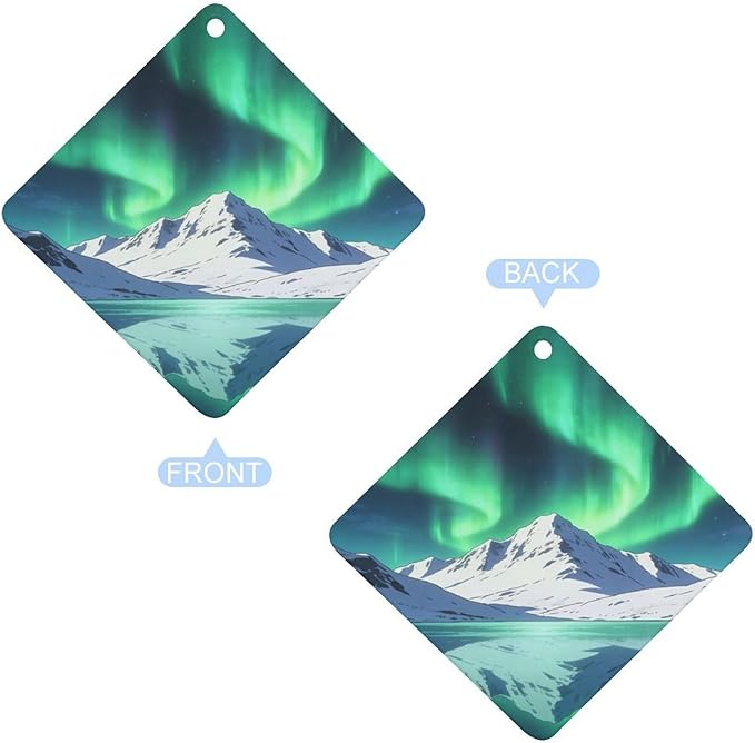5PCS Car Air Freshener Hanging Personalized Double Sided Snow Lakes Car Fresheners Long Lasting New Cars Scents Cute Automotive Freshies for Closets Drawers (tea)
