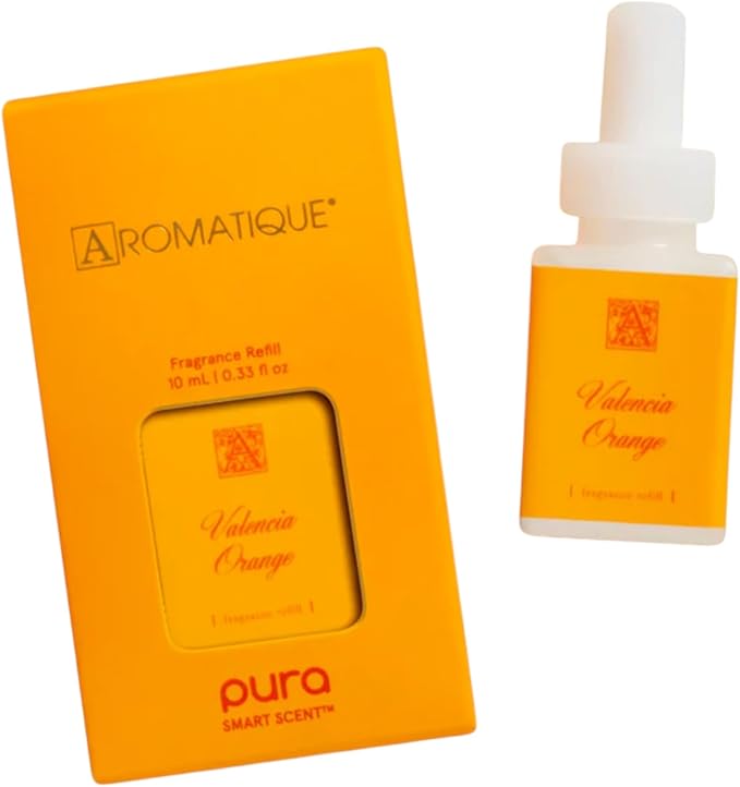 Aromatique Pura Scent Refills Aromatherapy Smart Home Air Diffuser Fragrance - Up to 120-Hours of Luxury Fragrance per Refill - Household Essential - Clean Diffuser - 1 Pack (Valencia Orange)