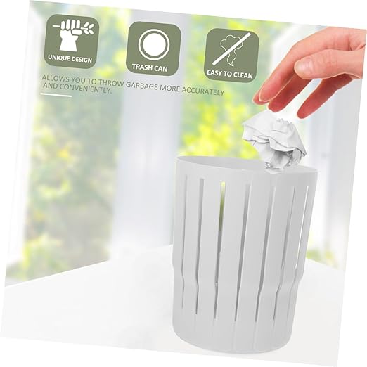 Nordic Style Hollow Trash Can Thickened Plastic Wastebasket for Office Bathroom Kitchen Home Decorative Trash Bin Small Size