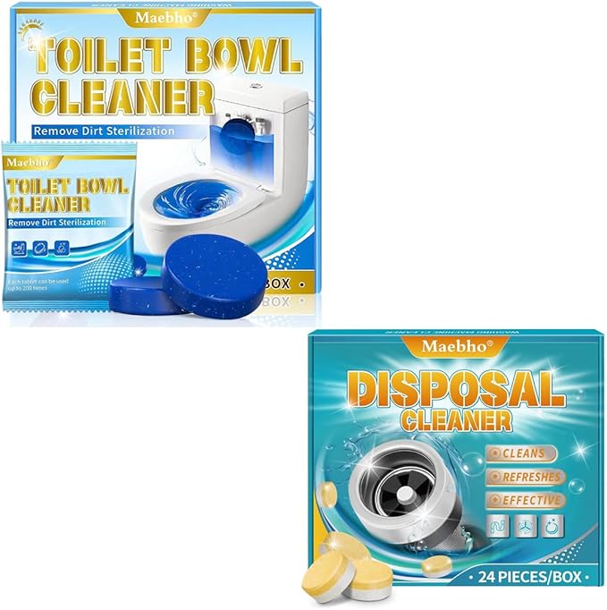 Automatic Toilet Bowl Cleaner Tablets 12-Pack and Garbage Disposal Cleaner Tablets 24-Pack