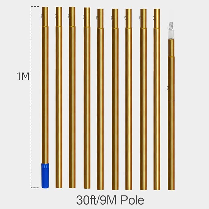 Water Fed Extendable Telescopic Window Cleaning Pole Window Cleaner Kit 3.6m/7.2m/9m Extended Cleaning Brush35cm Brush Head30FT/9M (30FT/9M)