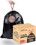 13 Gallon Trash Bags Drawstring 500 Count Bulk Value Pack Black &amp Unscented Garbage Bags Multi-purpose Tall Kitchen Trash Bags Can Liners for Business Home Commercial and Industrial