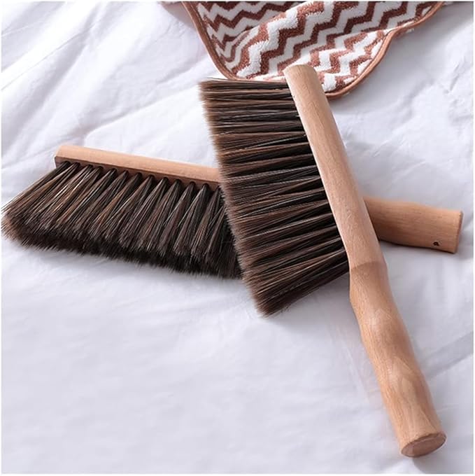 Whisk Broom Hand HeldHand BrushCleaning Brush Dusting Brush Long Wood Handle Bed Brush Hotel Family Clothes Dust Hair Sofa Bed Sheets Bedspread Carpet Cleaning dust Catcher