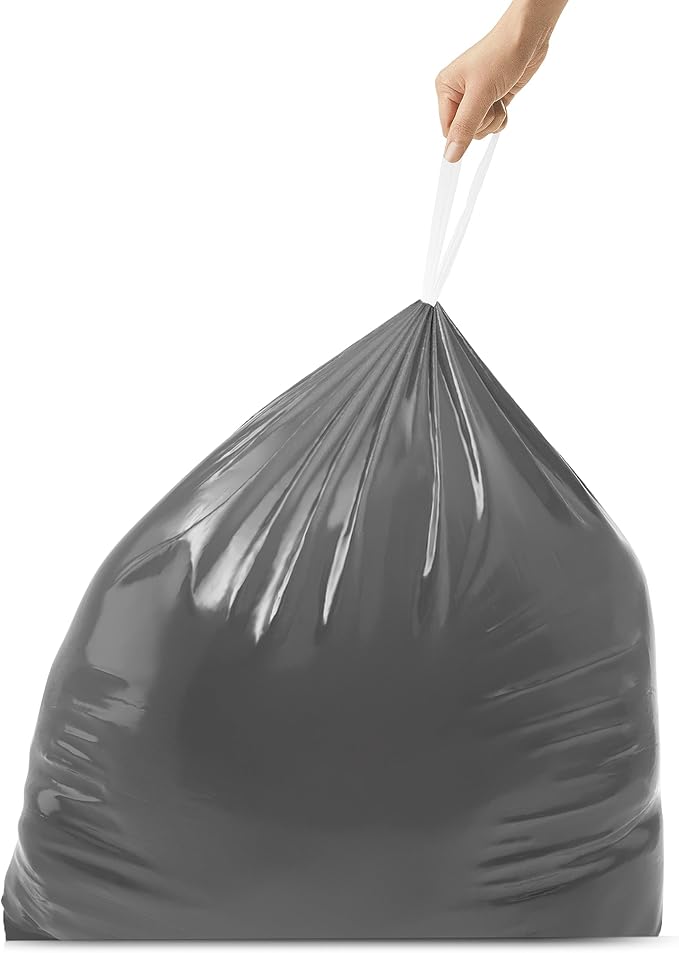 simplehuman Code Q 200 Count Genuine Odorsorb Custom Fit Liners Drawstring Odor Absorbing Trash Bags in Dispenser Packs 50-65 Liter / 13-17 Gallon