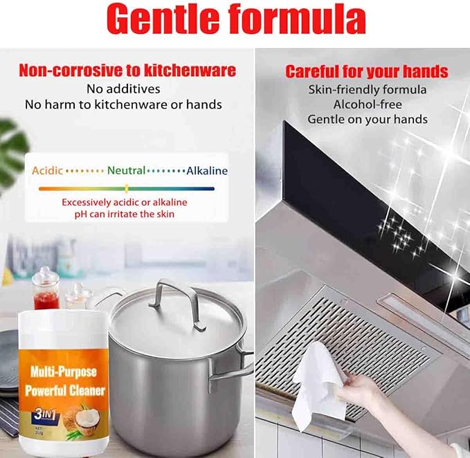 Multi-Purpose Powerful Cleaner for KitchenCoconut Oil Natural CleanserCleaning PastePolishing PasteHeavy Duty DegreaserCookware Cleaner for FaucetsTilesMicrowaveOvenStove Top (2pcs)