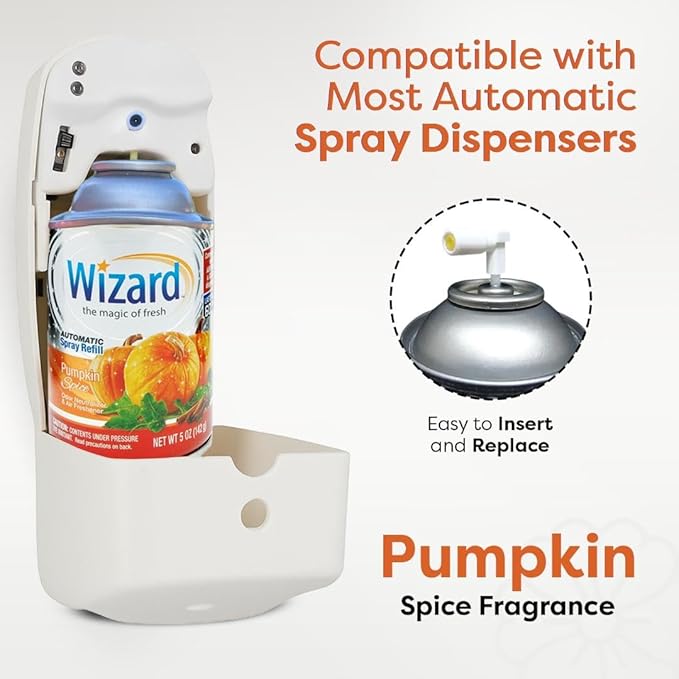 12 WIZARD AUTOMATIC SPRAY REFILLS 5 oz PUMPKIN SPICE