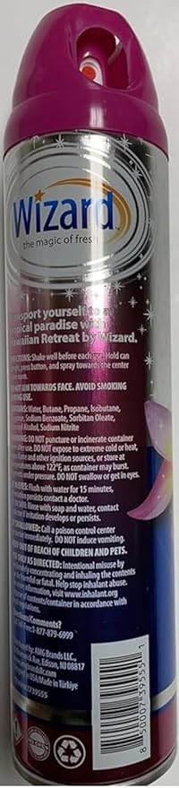 Wizard The Magic of Fresh | Odor Neutralizer &amp Air Freshener - 10 Oz. Hawaiian retreat (Pack of 6) (Packaging May Vary)