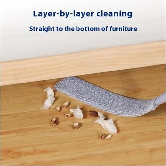 Compatible for UNTIORLong Handle Dust Mops Floor Ceiling Cleaning Mops Bed Bottom Dust Cleaner Sofa Dust Removal Brush Household Cleaning Tool(Mop with 2pcs Cloth)