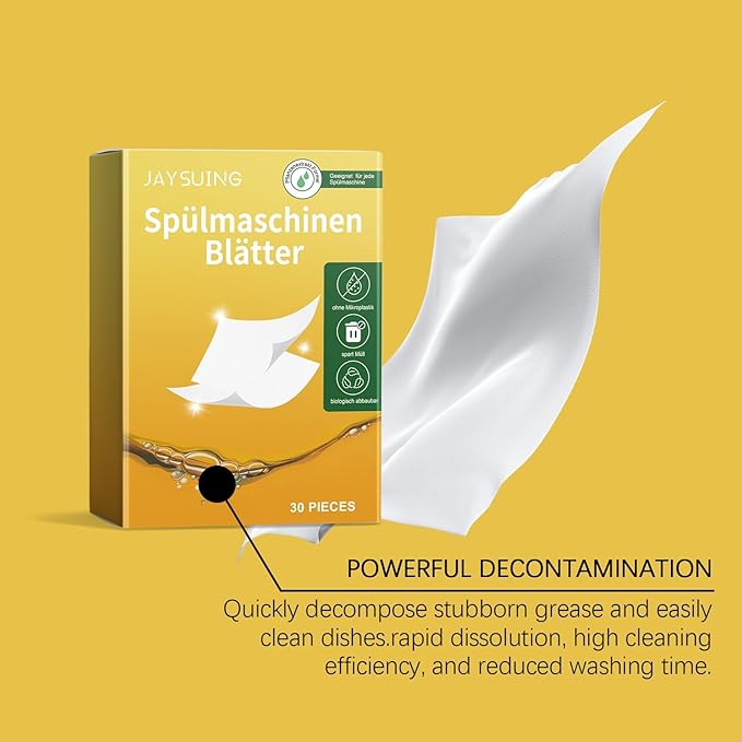 Dishwasher Detergent Pads - Effective Stain &amp Grease Removal Gentle On Dishes Residue-Free Cleaning Tablets(2PCS)