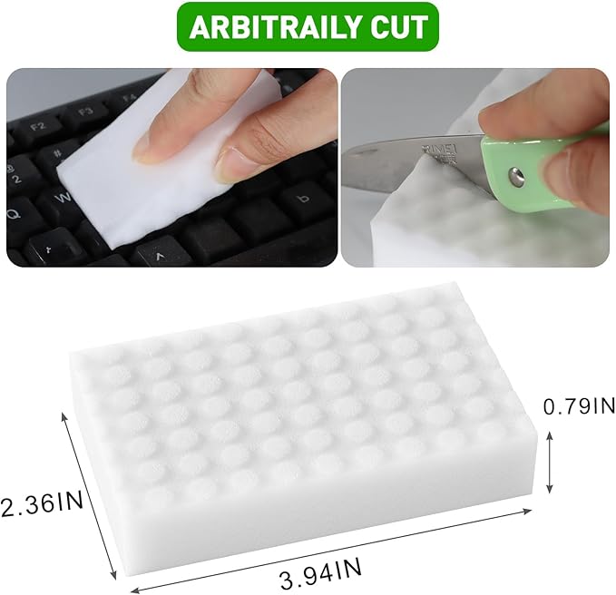Sponge Eraser 50 Pack 2X Density and Long Lasting Melamine Sponges for Kitchen Bathroom Multi Surface Power Scrubber Foam Cleaning Pads - Bathtub Floor Baseboard Bathroom Wall Cleaner