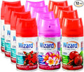 12 WIZARD AUTOMATIC SPRAY REFILLS 5 oz VARIETY PACK 4 EACH ROSE BOUQUET-HAWAIIAN RETREAT-APPLE CINNAMON