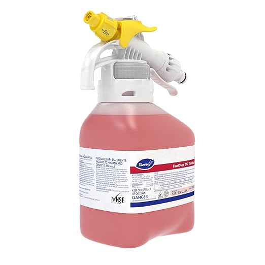 Diversey 5753116 Final Step 512 Sanitizer Concentrated No Rinse Food Contact Kitchen Sanitizer Ready-to-Dispense (RTD) 1.5-Liter