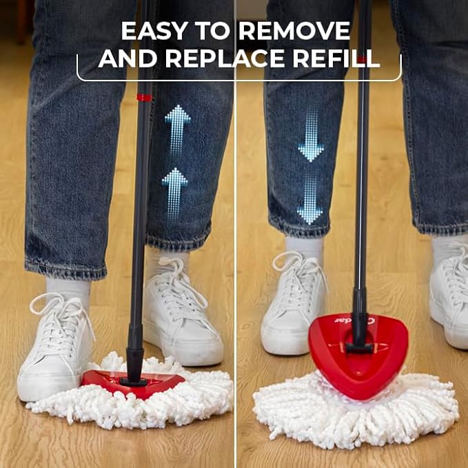 O-Cedar EasyWring Microfiber Spin Mop Bucket Floor Cleaning System Red Gray Standard