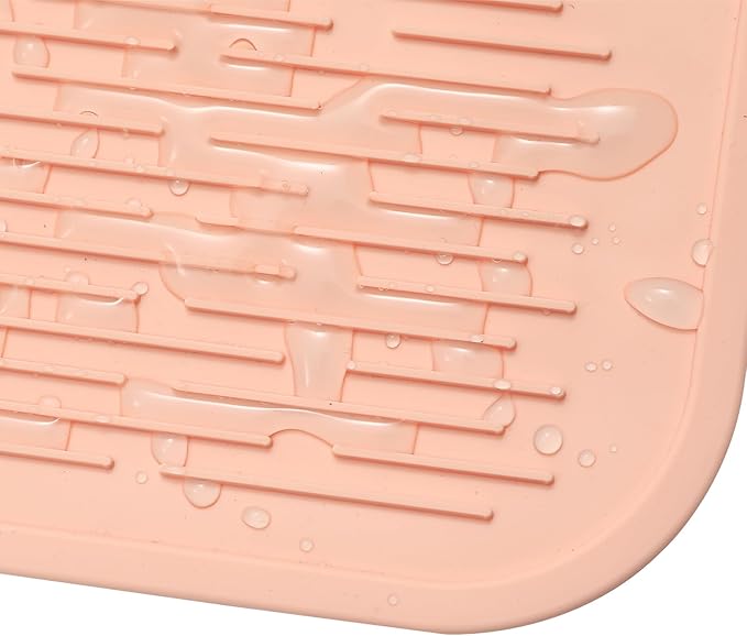 MicoYang Silicone Dish Drying Mat for Multiple UsageEasy cleanEco-friendlyHeat-resistant Silicone Mat for Kitchen Counter or SinkRefrigerator or Drawer Liner Pink 5XL 36inches x 18inches