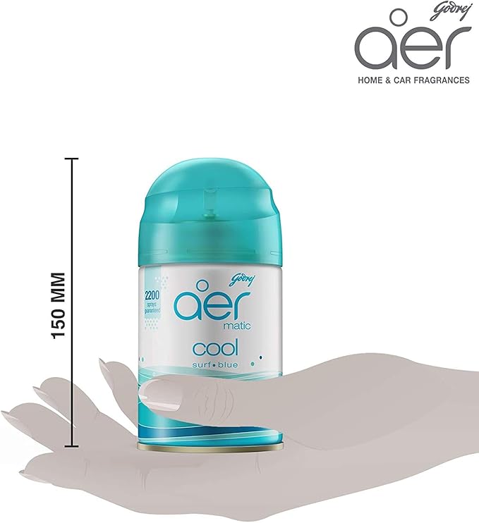 Godrej aer Matic Automatic Air Freshener Refill Cool Surf Blue 225 ml Aer-11 225 ml (Pack Of 1)