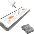 Self Wringing Magic Mop Large Flat Mop Effortless Cleaning Magic Self-Wringing Mop for Wet and Dry Use with Rag 1pc 12027(White 2rag)