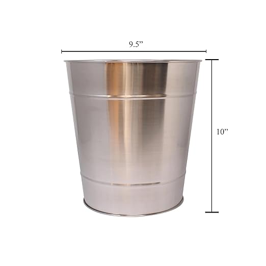 2 Gal Stainless Steel Bathroom Wastebasket – Durable Rust-Resistant Open &amp Space-Saving