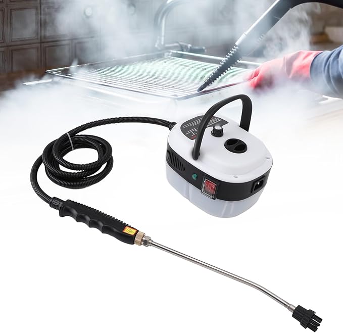 2500W Handheld Steam Cleaner High Temperature Pressurized Steam Machine with Brush Heads Rapid Heating and Powerful Deep for Kitchen Bathroom Car (US Plug 110V)