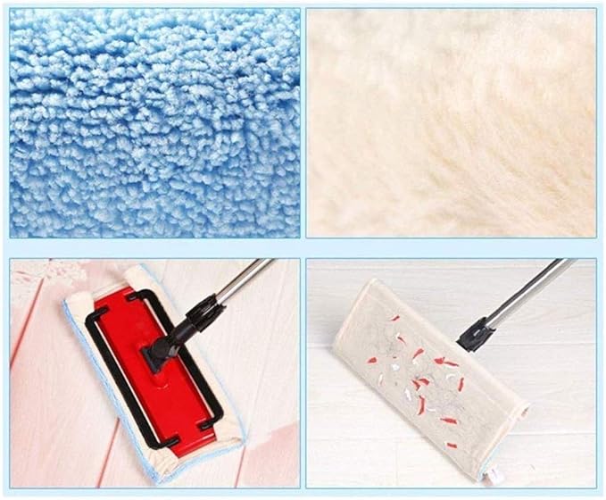 Microfiber Hardwood Floor Mop  Long Stainless Steel Handle for Home Office Cleaning