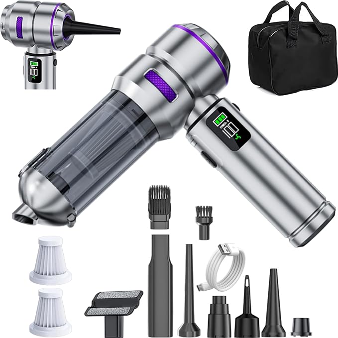 Car Vacuum Cleaner High Power 20000Pa – Cordless Handheld Mini Vacuum &amp Air Duster for Car &amp Desk Home Office &amp Camping Ideal Gift for Men &amp Women 6000mAh Battery (Fast Charging Ed