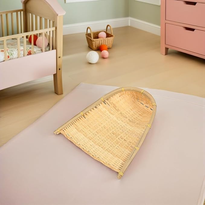 COHEALI 2-Pack Bamboo Weaving Dustpan 11.81In Durable Lightweight Handmade Bamboo Mini Dustpans for Kids DIY Crafts &amp Farmhouse Wall Decor Kindergarten Home Dollhouse