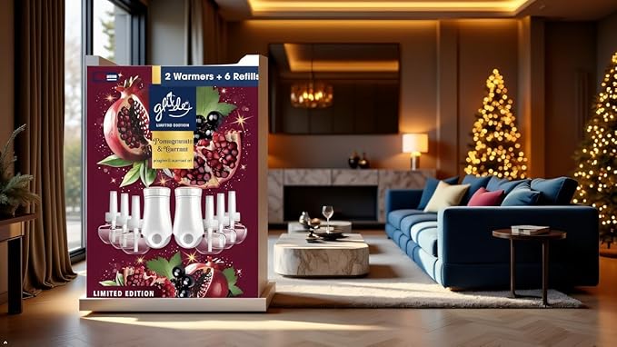 PlugIns Air Freshener Starter Kit Pomegranate &amp Currant Scent Limited Edition 2 Warmers and 6 Refills