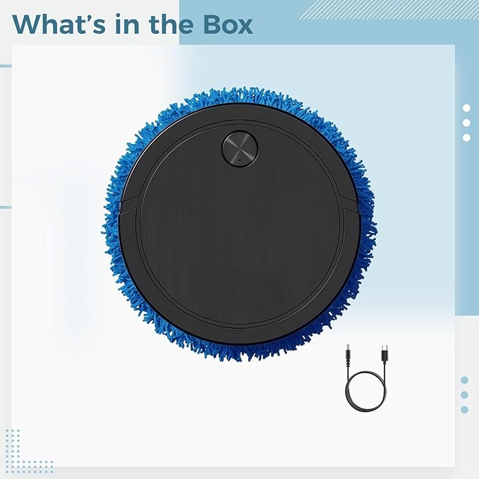 Robot Mop for Hard Floors &amp Carpets USB Charge 360° Cleaning